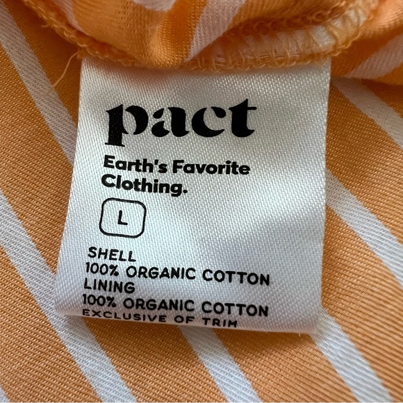 Pact Sunset Light Gauze Pull-On Citrus Stripe Tiered Midi Skirt SZ Large - Picture 14 of 15